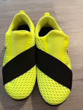 Slip-On Athletic Shoes in Neon Yellow with Black Strap